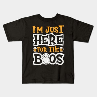 I'm Just Here For The Boos Halloween Ghost Cute Funny Kids T-Shirt